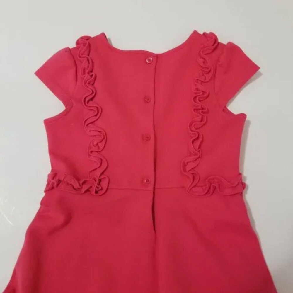 Janie and Jack pink going out dress with side ruffles size 6 (G3) - Picture 4 of 10